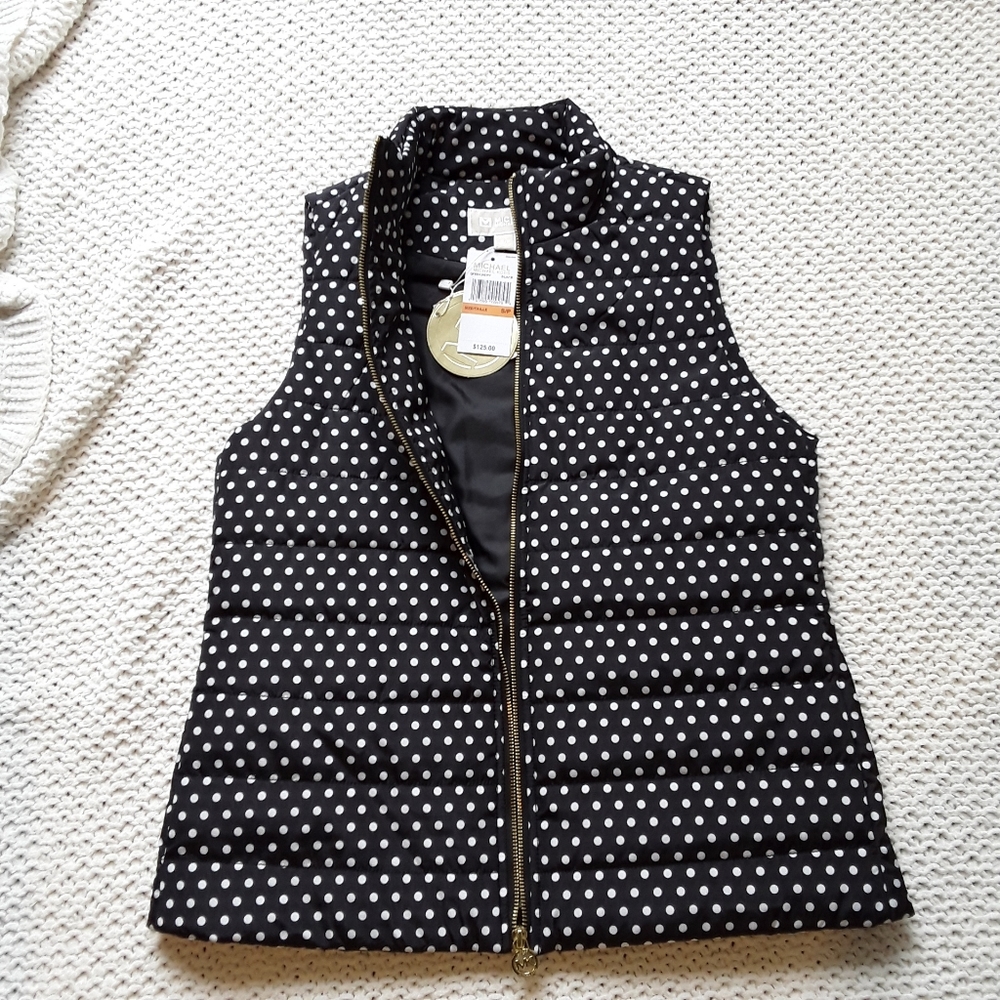 Michael Kors black/white polka dot vest